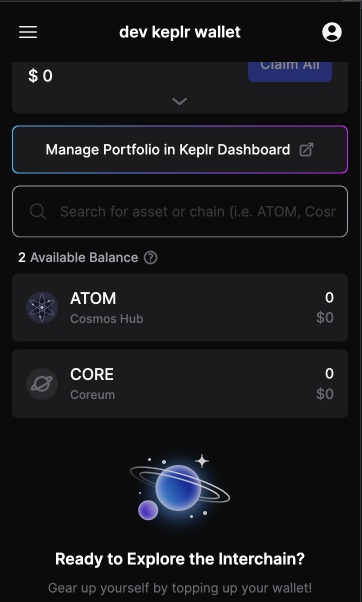 Keplr wallet Step 6