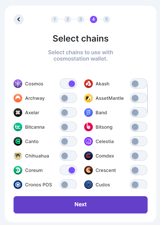 Cosmo Wallet Step 2